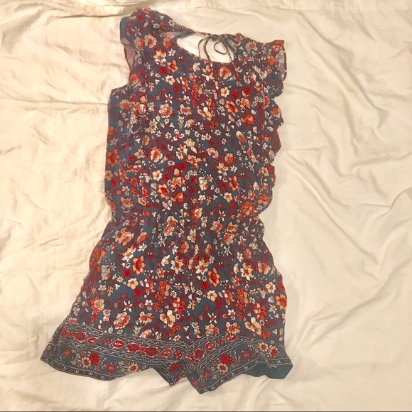 Loft Blue Floral Sleeveless Romper Size SP - Picture 7 of 8
